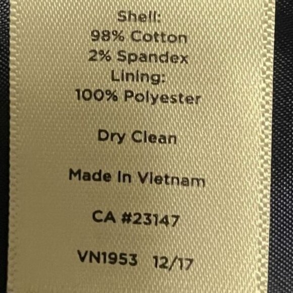 Plus Size Talbots Womens Navy Blue Cotton Spandex Jacket Blazer Size 22W - Picture 5 of 5